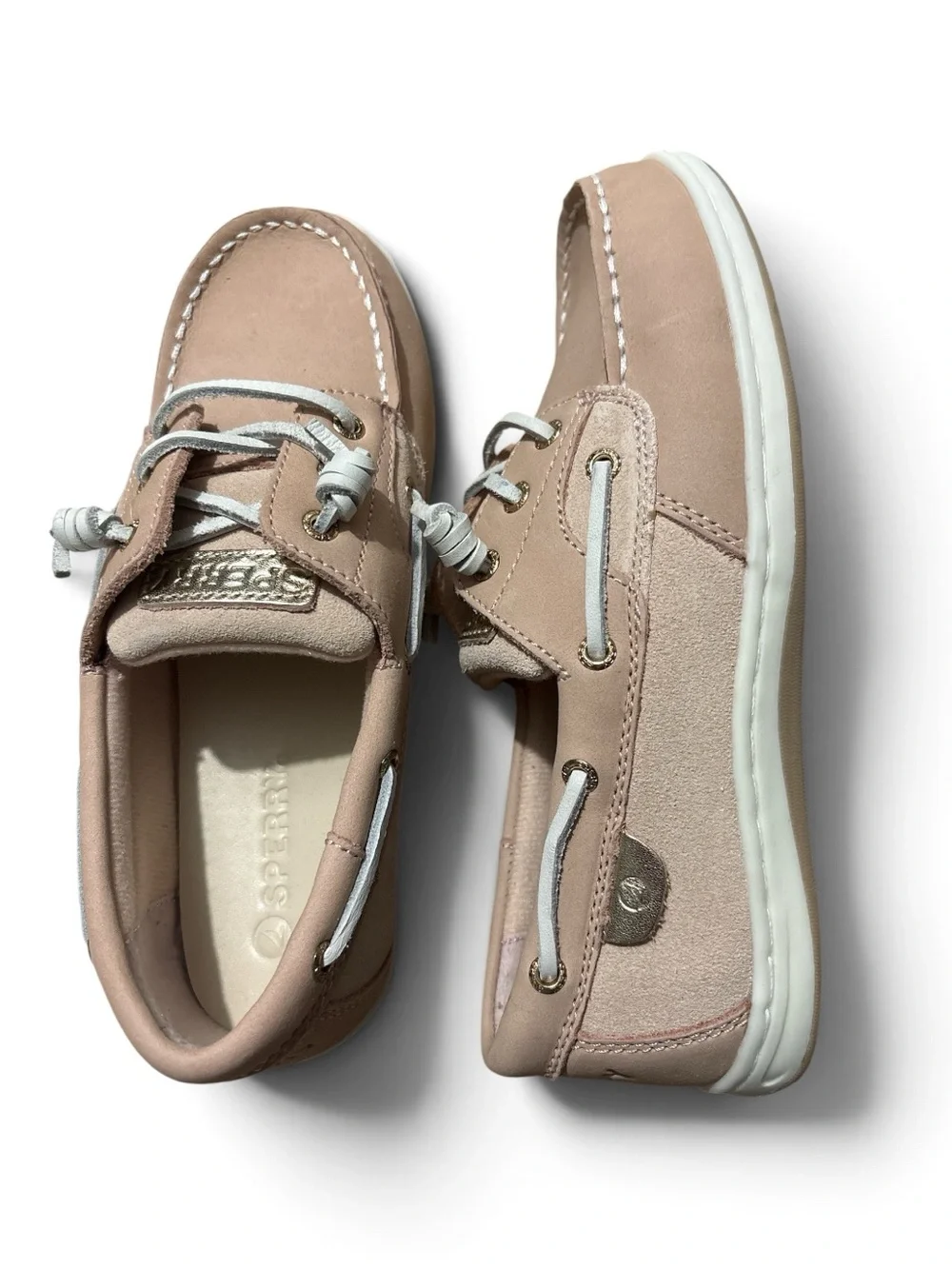 Sperry Kids Casual Boat Shoes in Light pink and Gold